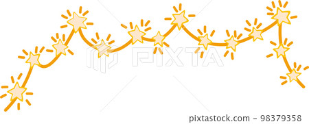 Christmas garland with lanterns. Colored garland for interior decoration, holiday and New Year. Hand drawn vector illustration isolated on the white background. Christmas garland with lanterns. Colored garland for interior decoration, holiday and New Year. Hand drawn vector illustration isolated on the white background. 98379358