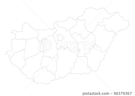 Hungary political map of administrative divisions 98379367