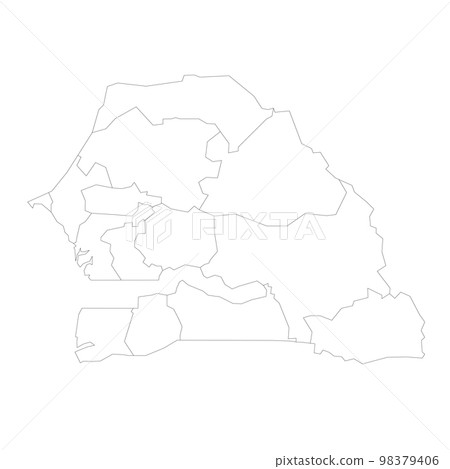Senegal political map of administrative divisions Senegal political map of administrative divisions 98379406