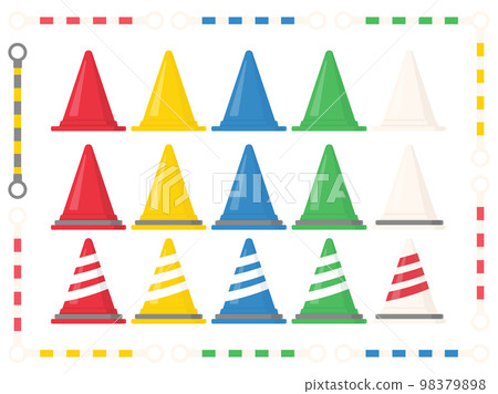Pylon and corn bar illustration material set Pylon and corn bar illustration material set 98379898