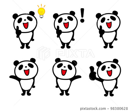 Cute simple panda set 4 (inspiring, recommended, recommended, good, etc.) 98380628