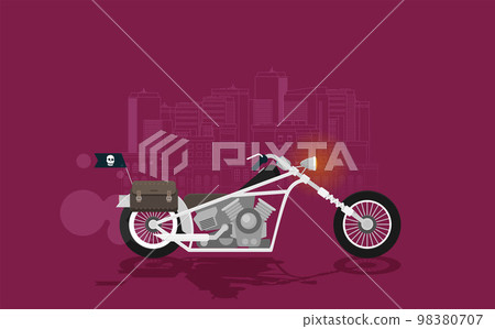 Flat vector classic motorcycle 98380707