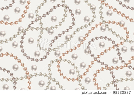 Seamless pattern with strings of pearls 98380887