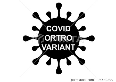 ORTRO. Variant ORTRO. Ortro covid. New variant of the SARS-CoV-2 coronavirus. Subvariant of Omicron. Design horizontal. Virus design and black text. Coronavirus. ORTRO. Variant ORTRO. Ortro covid. New variant of the SARS-CoV-2 coronavirus. Subvariant of Omicron. Design horizontal. Virus design and black text. Coronavirus. 98380899