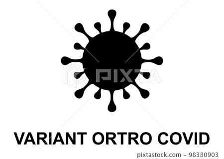 ORTRO. Variant ORTRO. Ortro covid. New variant of the SARS-CoV-2 coronavirus. Subvariant of Omicron. Design horizontal. Virus design and black text. Coronavirus. 98380903