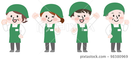 在超市工作的員工 在超市工作的員工 98380969