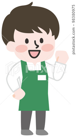 Male clerk working at the supermarket 98380975