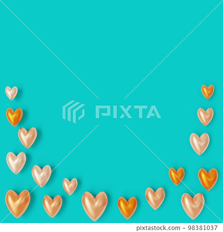 Valentine material: frame studded with cute hearts (3D rendering) Valentine material: frame studded with cute hearts (3D rendering) 98381037