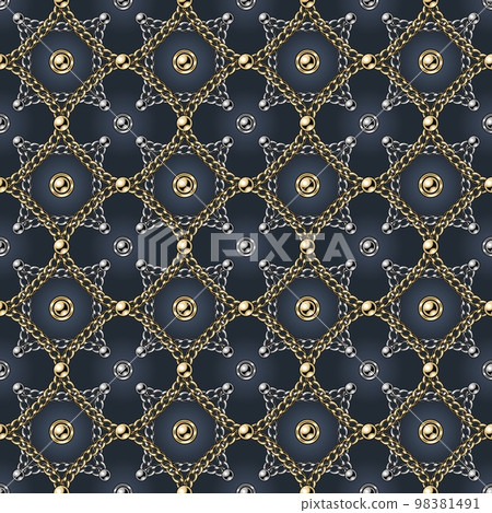 chain pattern with squares, rhombuses, buttons chain pattern with squares, rhombuses, buttons 98381491