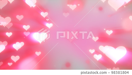 Glowing tender flying love hearts on a pink background for Valentine's Day 98381804