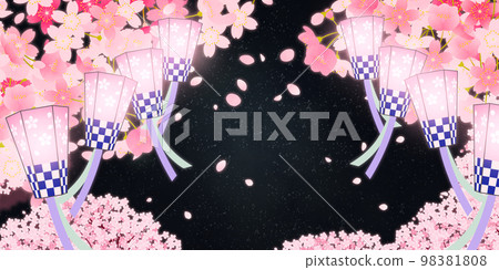 櫻花，櫻花節，夜櫻花，背景材料 98381808