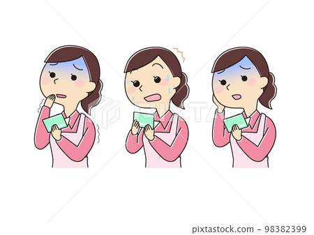 看存摺的驚奇的主婦 98382399