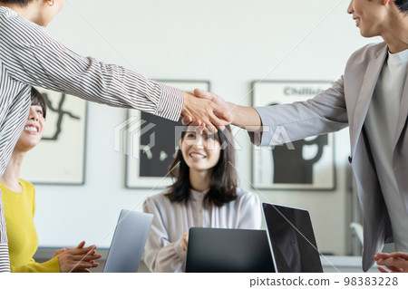 Business scene handshake hand 98383228
