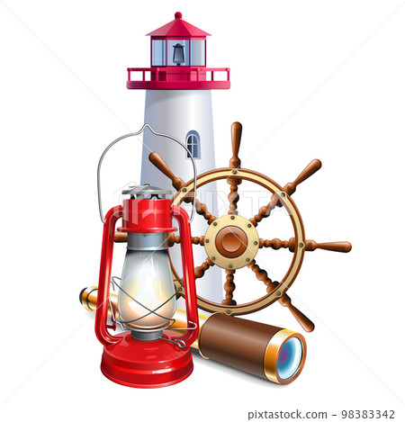 Vector Lighthouse with Kerosene Lamp Vector Lighthouse with Kerosene Lamp 98383342
