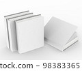 template empty book mockup set white background 98383365