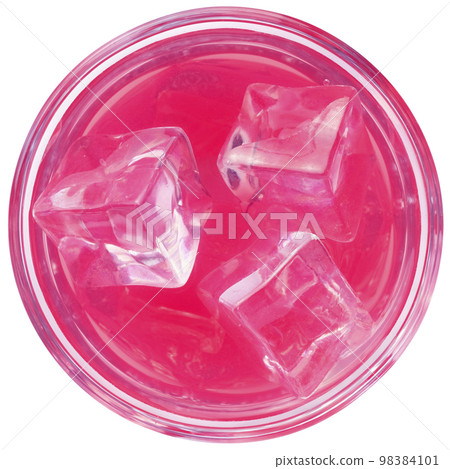 Pink alcoholic or soft cocktail with ice 98384101