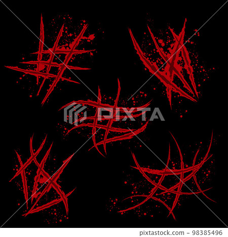 Red claw blood wounds black Red claw blood wounds black 98385496
