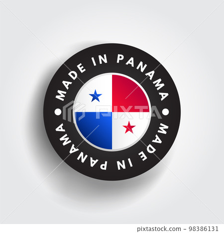 Made in Panama text emblem badge, concept background 98386131