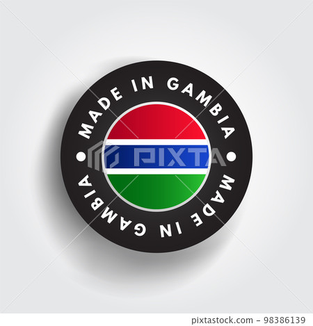 Made in Gambia text emblem badge, concept background 98386139