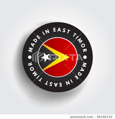 Made in East Timor text emblem badge, concept background 98386150