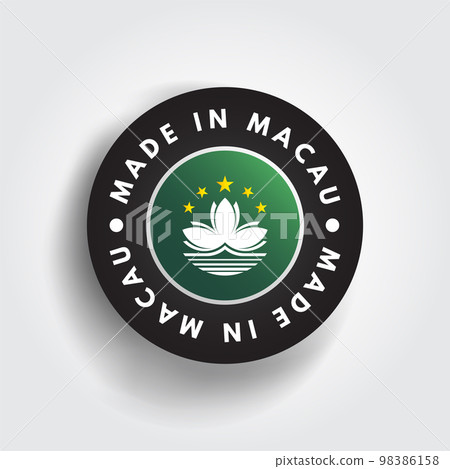 Made in Macau text emblem badge, concept background 98386158