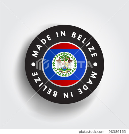 Made in Belize text emblem badge, concept background 98386163