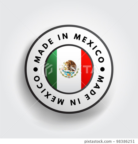 Made in Mexico text emblem badge, concept background Made in Mexico text emblem badge, concept background 98386251