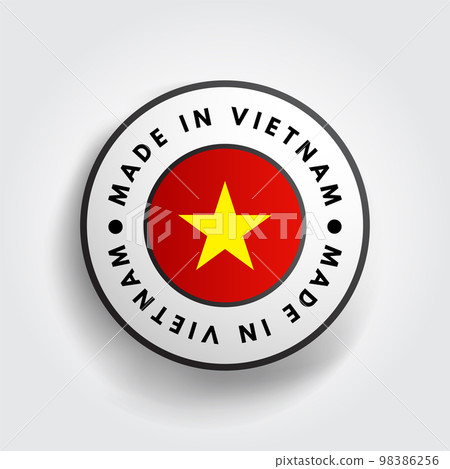 Made in Vietnam text emblem stamp, concept background 98386256