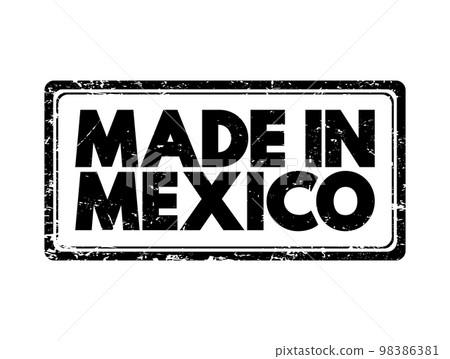 Made in Mexico text emblem stamp, concept background 98386381