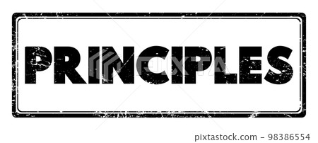 Principles text stamp, business concept background Principles text stamp, business concept background 98386554