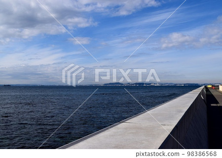 海的風景,鋪展的雲彩和碼頭 海的風景,鋪展的雲彩和碼頭 98386568