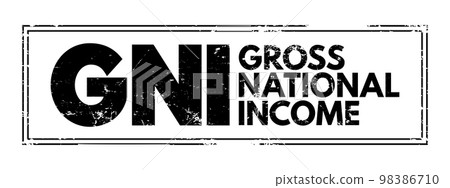 GNI - Gross National Income is the total amount of money earned by a nation's people and businesses, acronym business concept background GNI - Gross National Income is the total amount of money earned by a nation's people and businesses, acronym business concept background 98386710