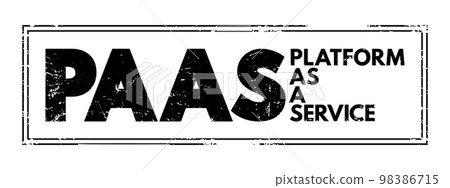 PAAS - Platform As A Service is a complete development and deployment environment in the cloud, acronym technology concept background 98386715