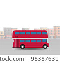 A vector illustration of a red london bus 98387631