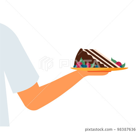 Flat vector cheesecake isolated on color background Flat vector cheesecake isolated on color background 98387636