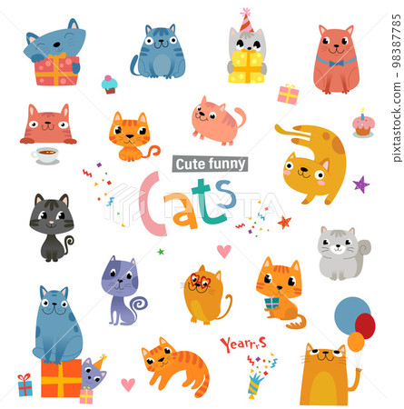 Funny cartoon cats Funny cartoon cats 98387785