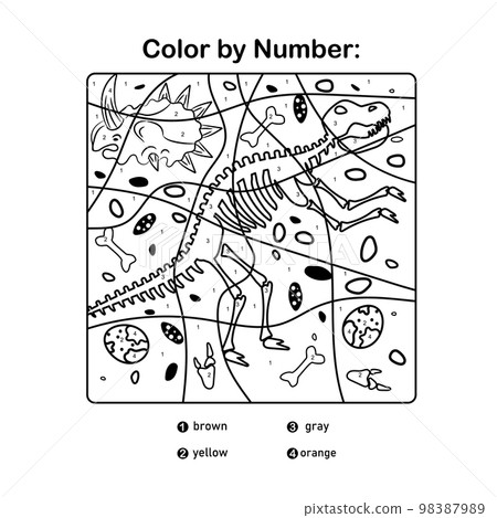 Dinosaur coloring page. Kids preschool activity coloring template 98387989