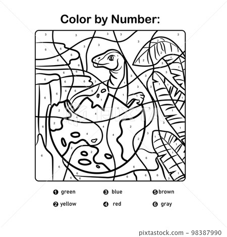 Dinosaur coloring page. Kids preschool activity coloring template 98387990