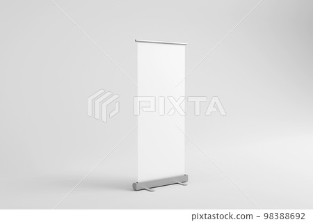 Rollup and Standee Banner display mock up Template for your Design Presentation. 3d illustration. 98388692