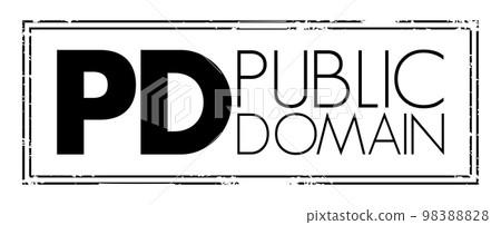 PD - Public Domain consists of all the creative work to which no exclusive intellectual property rights apply, acronym concept background PD - Public Domain consists of all the creative work to which no exclusive intellectual property rights apply, acronym concept background 98388828