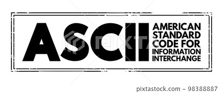 ASCII - American Standard Code for Information Interchange acronym, technology concept background 98388887
