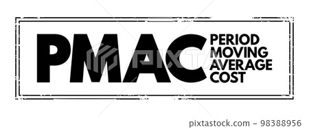 PMAC Period Moving Average Cost - total cost of the items purchased divided by the number of items in stock, acronym text concept background PMAC Period Moving Average Cost - total cost of the items purchased divided by the number of items in stock, acronym text concept background 98388956
