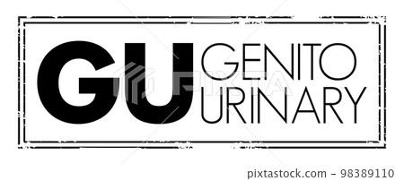 GU Genitourinary - refers to the urinary and genital organs, acronym text concept stamp 98389110