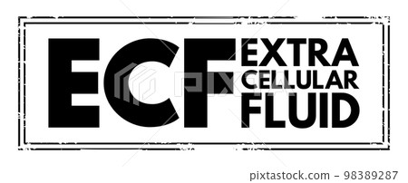 ECF Extracellular fluid - body fluid that is not contained in cells, acronym text concept stamp ECF Extracellular fluid - body fluid that is not contained in cells, acronym text concept stamp 98389287