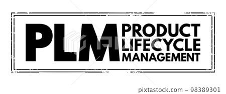 PLM Product Lifecycle Management - process of managing the entire lifecycle of a product from its inception through the engineering, design and manufacture, acronym text stamp PLM Product Lifecycle Management - process of managing the entire lifecycle of a product from its inception through the engineering, design and manufacture, acronym text stamp 98389301
