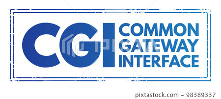 CGI Common Gateway Interface - provides the middleware between www servers and external databases and information sources, acronym text concept background 98389337