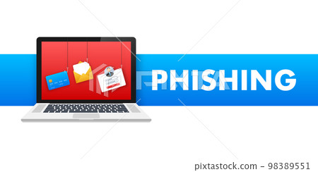 Internet phishing, hacked login and password. Vector illustration Internet phishing, hacked login and password. Vector illustration 98389551