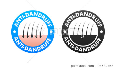 Anti Dandruff sign, label. Anti hairfall Vector stock illustration. 98389762