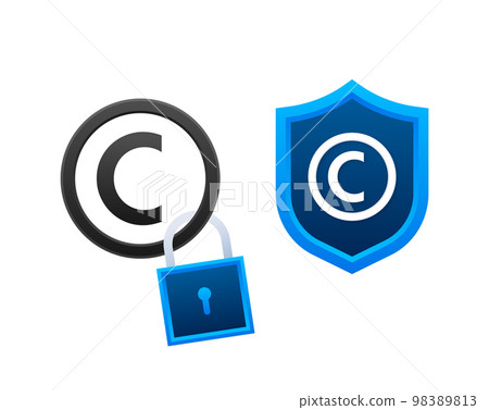 Copyright, trademark. Intellectual property sign, label. Vector stock illustration. 98389813