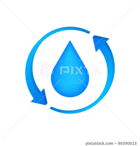 Water Recycle sign, label. Purified water. Vector stock illustration 98390018